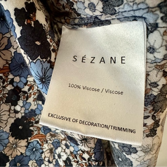 Sézane Donia Top - Blue Miniature Flowers (EUC, FR 34 / US 2) - Picture 6 of 10